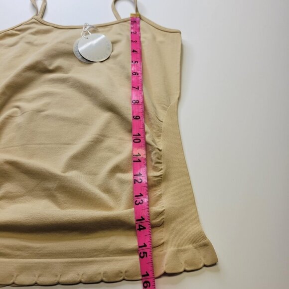 BEIGE Spaghetti Strap Tank Top Spandex Fitted Camisole- One Size- NEW - Picture 4 of 8